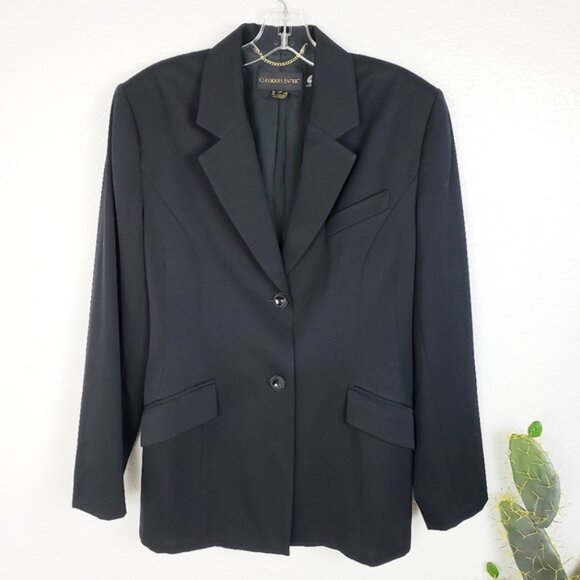 Vintage Classiques Entier 100% Wool Blazer Japan Black Longline size 12 Wmns Y2K - Picture 1 of 11